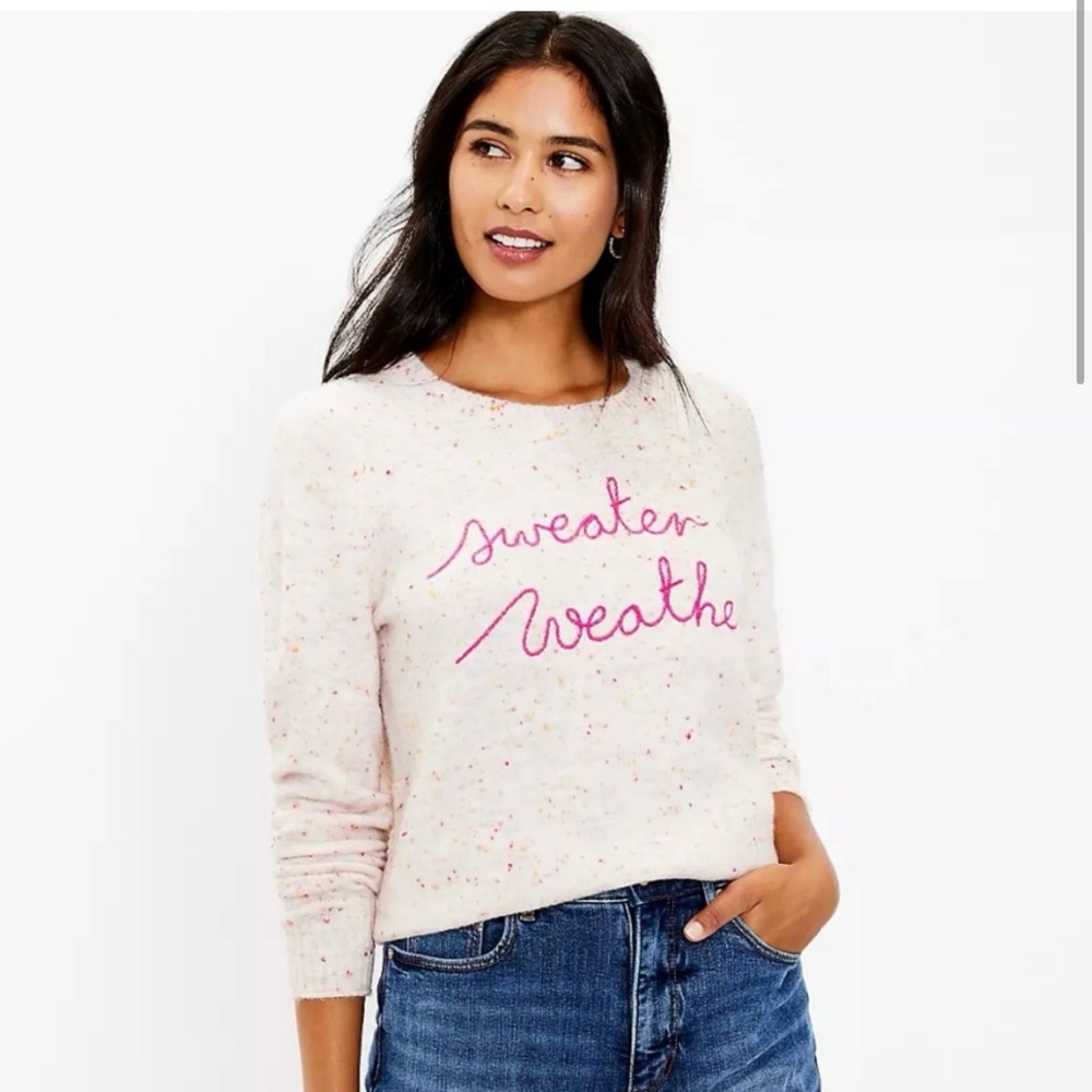 Light pink speckled LOFT sweater